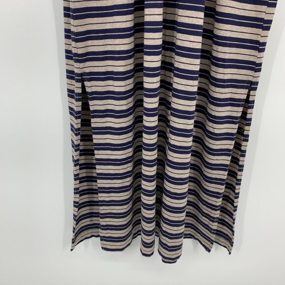 Madewell Dress Maxi Blue Beige Stripe Sleeveless Racerback Stretch - Picture 11 of 11